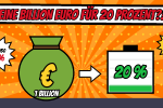 Comic mit einem grünen Geldsack mit Euro-Zeichen und der Aufschrift 1 Billion, ein Pfeil zeigt auf eine Batterie, die nur zu 20 Prozent grün gefüllt ist, daneben Sterne mit Ziel 2030 41 Prozent und Verkehr 8 Prozent
