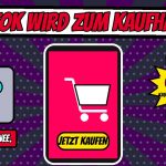 Comic mit großem Smartphone mit Einkaufswagen und Knopf Jetzt kaufen, links ein Roboterkopf mit Banner KI-Werbung nee, rechts Sterne mit 60 Prozent kaufen nach Werbung und 70 Prozent genervt